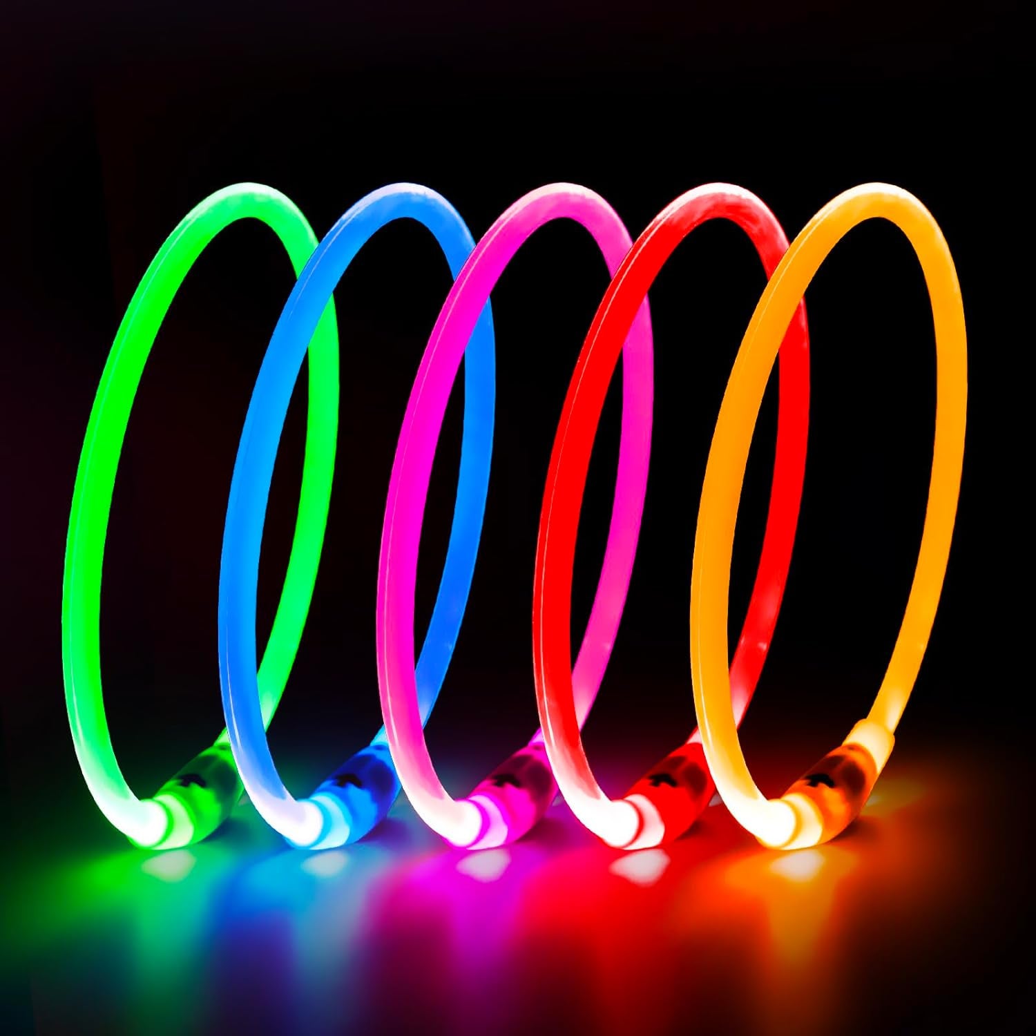 LED Dog Collar Light (Red) – USB Rechargeable for Night Safety