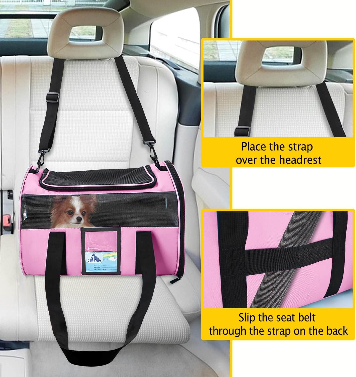 Pet Carrier Airline Approved, Cat Carriers for Medium Small Cats, Soft Dog Carriers for Dogs, TSA Approved Pet Carrier for Cats Dogs of 15 Lbs, Puppy Carrier,Pink
