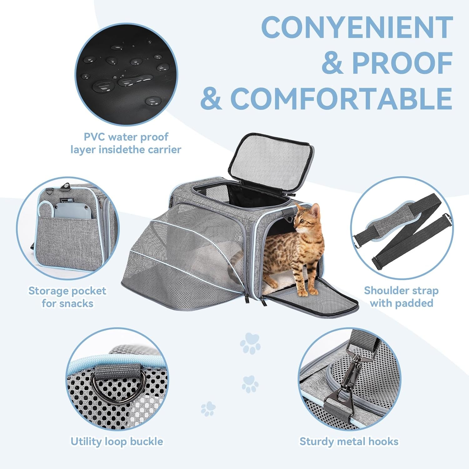 Expandable Cat & Small Dog Travel Carrier – Portable & Airline Approved