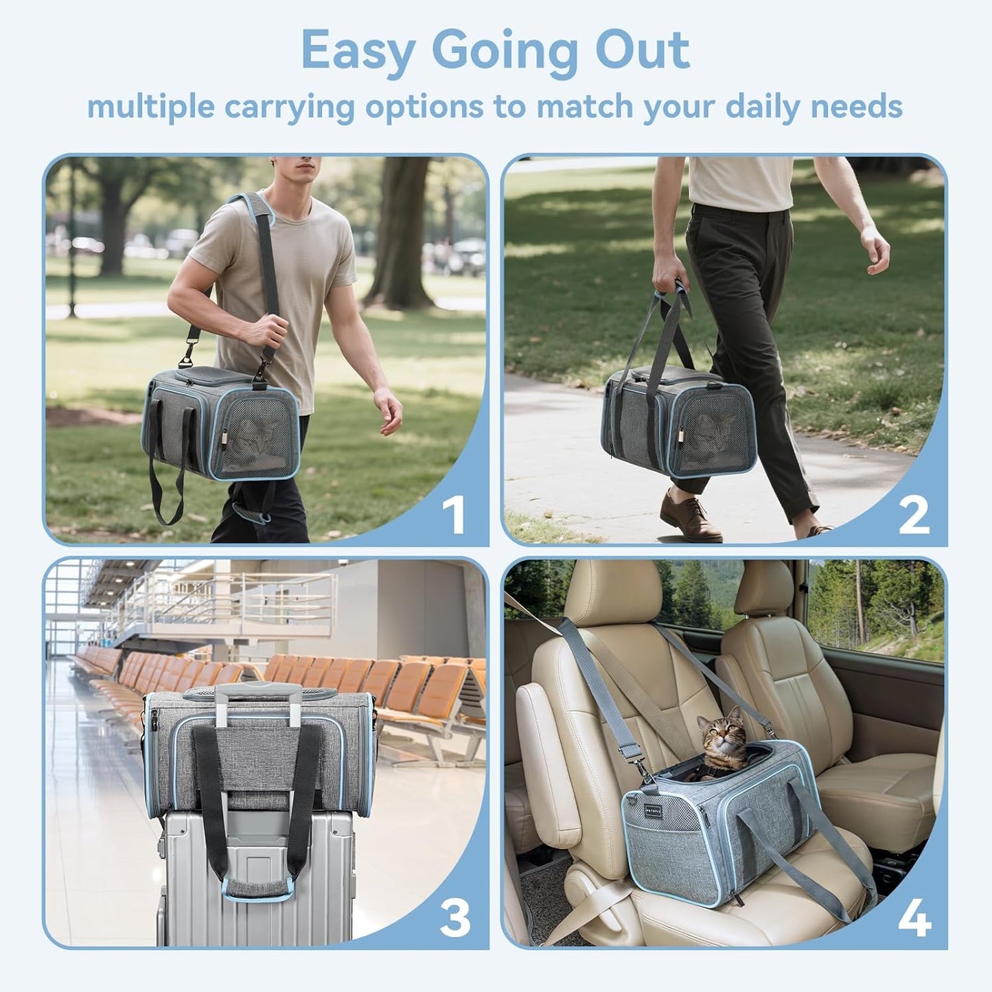 Expandable Cat & Small Dog Travel Carrier – Portable & Airline Approved