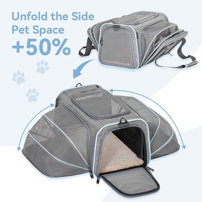 Expandable Cat & Small Dog Travel Carrier – Portable & Airline Approved